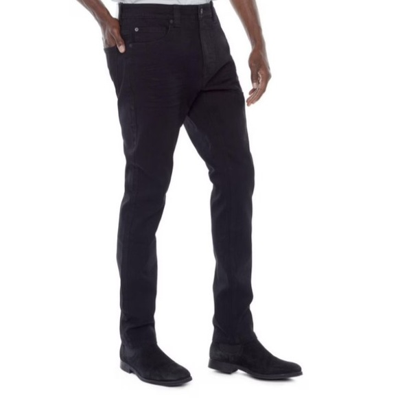 Black Jeaniologie Men 5-Pocket Slim Fit Jeans - Size 34 - Picture 3 of 7